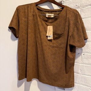 Denim & Supply Ralph Lauren Brown Eyelet Top